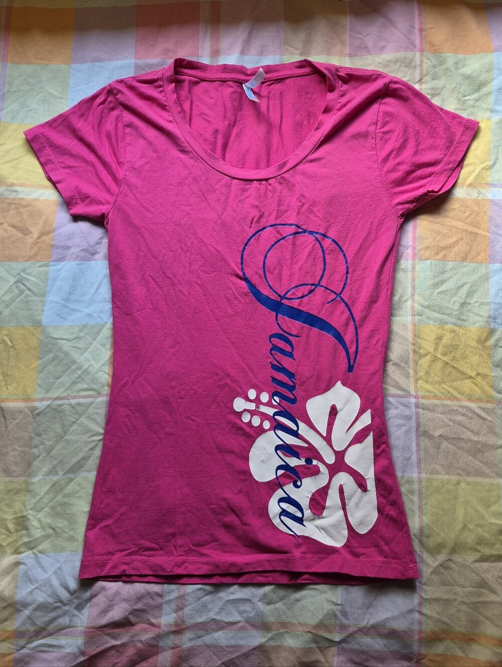 Women's Hot Pink Scoop Neck Graphic Tee
